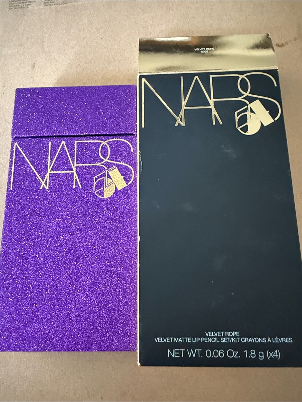 NARS Velvet Rope Lip Pencil Set - Purple & Black with Gold Accents